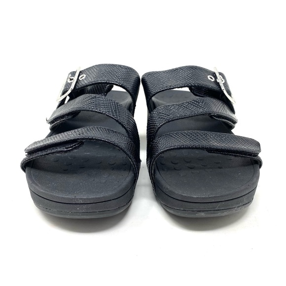 Vionic Pacific Rio Black Lizard Sandals - Picture 3 of 7